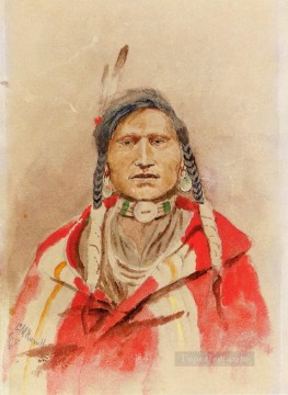 チャールズ・マリオン・ラッセル Painting - インド人のチャールズ・マリオン・ラッセルの肖像画